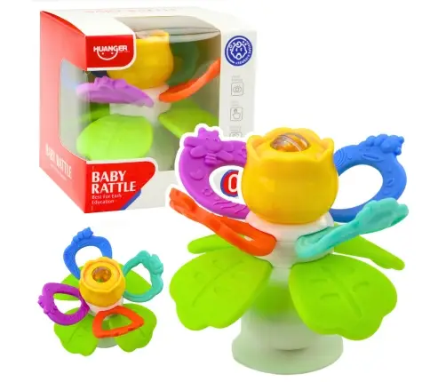 Sensory Toy Flower Rotating With Teethers and Suction Cup