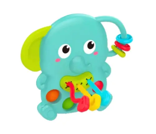 Green Sensory Elephant Rattle with Moving Elements