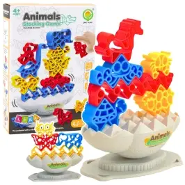Game Skill Balance Tower Stone Animals Blocks Colored