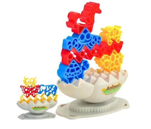 Game Skill Balance Tower Stone Animals Blocks Colored