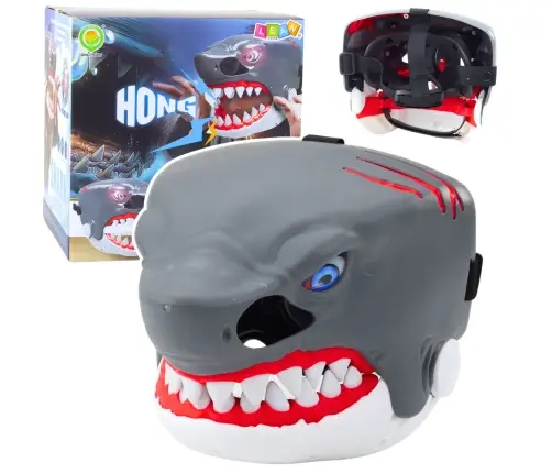 Shark Mask Opening Mouth Lights Sounds Adjustable Strap