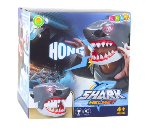 Shark Mask Opening Mouth Lights Sounds Adjustable Strap