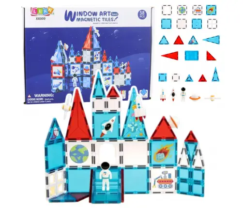 Magnetic Space Windows Construction Blocks 58 pcs.