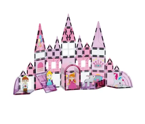 Magnetic Windows Blocks for Girls Pink 50 pcs.