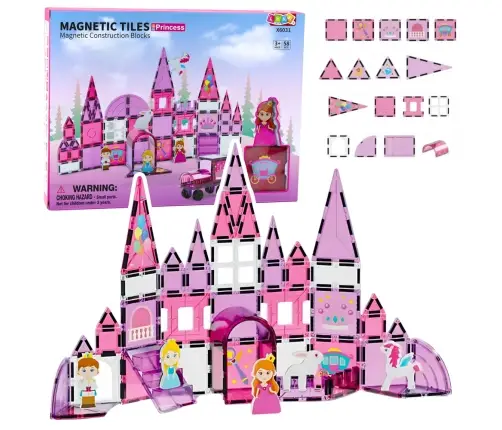 Magnetic Windows Blocks for Girls Pink 58 pcs.