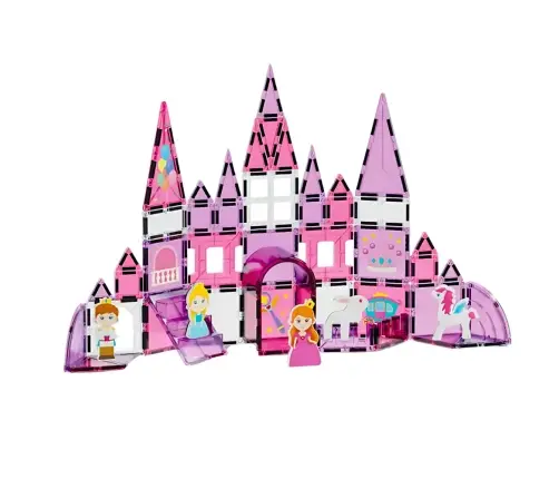 Magnetic Windows Blocks for Girls Pink 58 pcs.