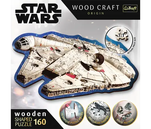 Wooden puzzle Star Wars 160 pcs Millennium Falcon Trefl 20189
