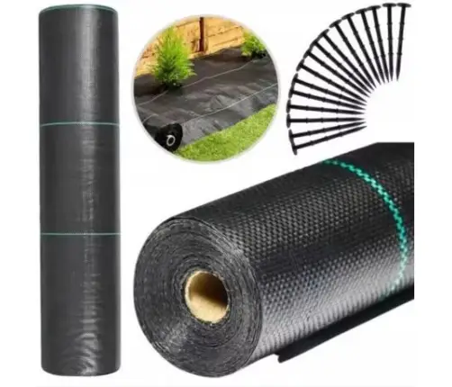 Black agrotextile 1.1x50m UV 135g anti-weed agrotextile + anchors