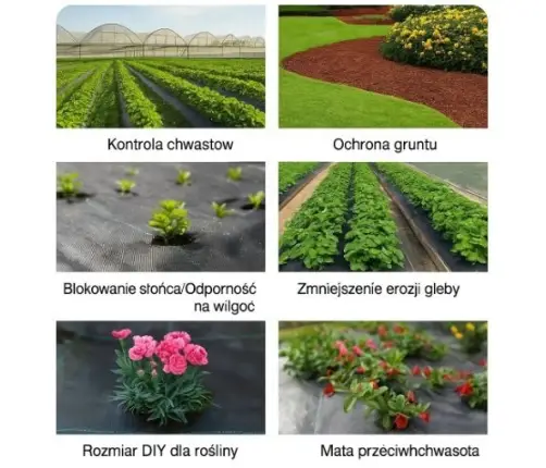 Black agrotextile 1.1x100m UV 135g anti-weed agrotextile + anchors