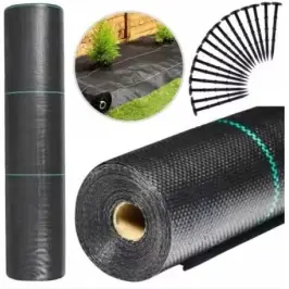 Black agrotextile 1.1x100m UV 135g anti-weed agrotextile + anchors