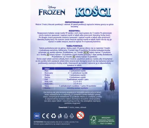 Trefl 02689 Ice Queen Dice Game