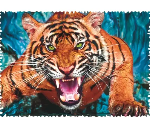 Puzzle Crazy Shapes 600 pcs. Eye to eye with a tiger Trefl 11110