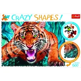 Puzzle Crazy Shapes 600 pcs. Eye to eye with a tiger Trefl 11110