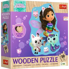 Puzzle - "50 Puzzle Drewniane Konturowe" - Wesoła Gabby Trefl 20260 Puzzle - "50 Puzzle Drewniane Konturowe" - Wesoła Gabby Trefl 20260