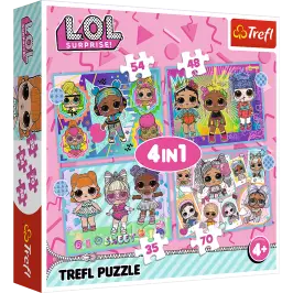 Puzzle - "4w1" - Poznaj laleczki / MGA LOL Surprise! Trefl 34613