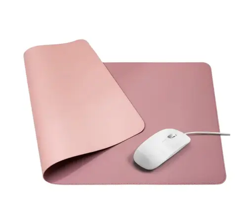 Keyboard Mouse Pad for Desk Double-Sided Eco-Leather Pink 80x40 cm