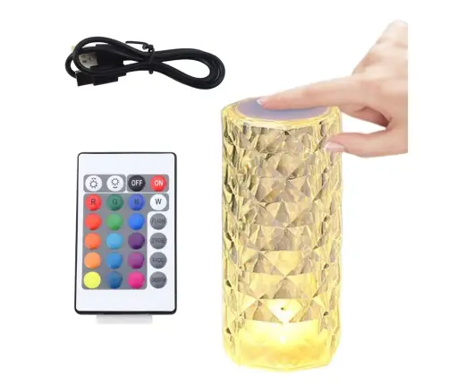 Crystal LED Night Lamp 16 Colors Touch Remote Control