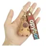 Keychain Capybara Figurine With Yellow Backpack Pendant Carabiner Ring