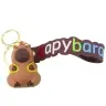 Keychain Capybara Figurine With Yellow Backpack Pendant Carabiner Ring
