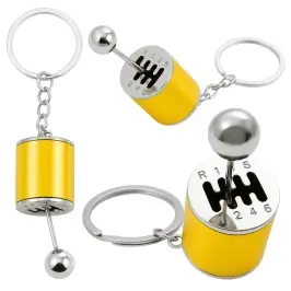 Metal Keychain Moving Gearbox Gold