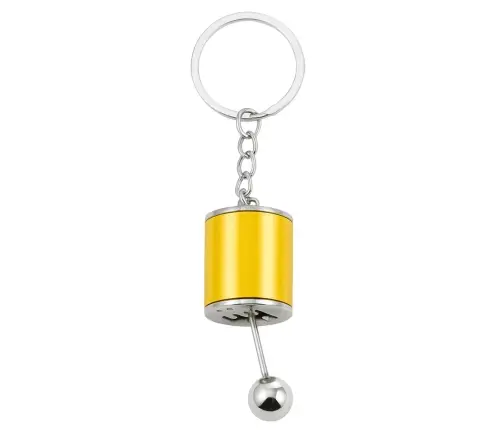Metal Keychain Moving Gearbox Gold