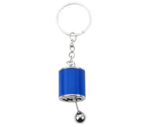 Metal Keychain Moving Gearbox Blue
