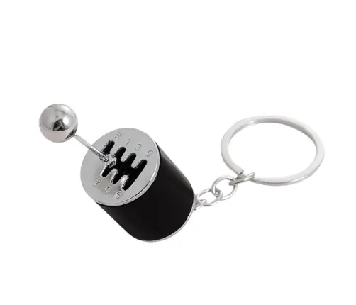 Metal Keychain Movable Gearbox Black
