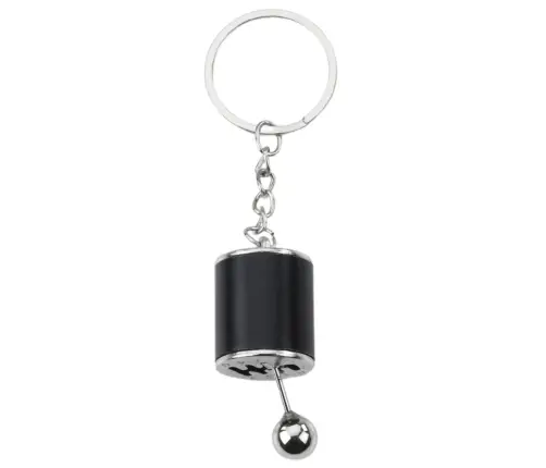 Metal Keychain Movable Gearbox Black