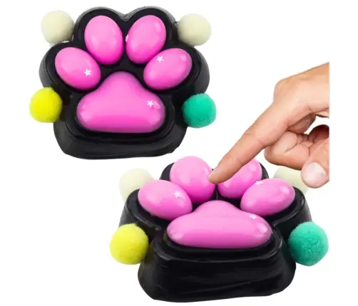 Cat Paw Anti-Stress Sensory Squishy Black and Pink