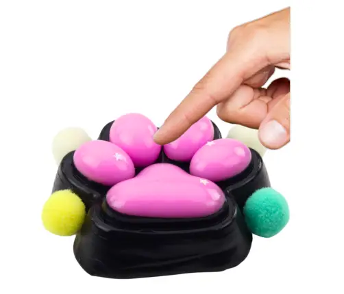 Cat Paw Anti-Stress Sensory Squishy Black and Pink