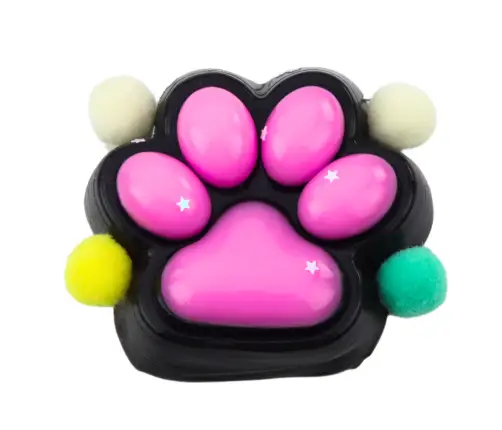 Cat Paw Anti-Stress Sensory Squishy Black and Pink
