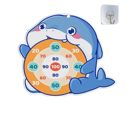 Velcro Ball Gun with Fabric Target Whale Pink