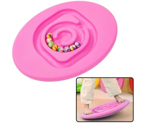 Sensory Balancing Board For Children Rubber Balls 5pcs Pink
