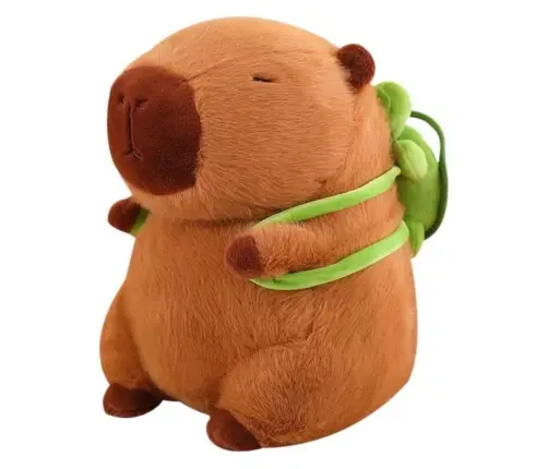 Plush Capybara Plush Toy with Green Backpack 26cm