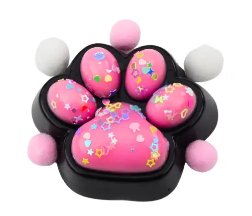 Cat Paw Anti-Stress Sensory Squishy Black and Pink