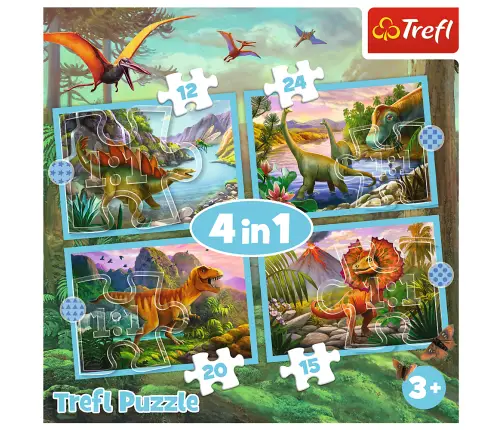 Puzzle – 4-in-1 – Extraordinary Dinosaurs – Trefl 34609