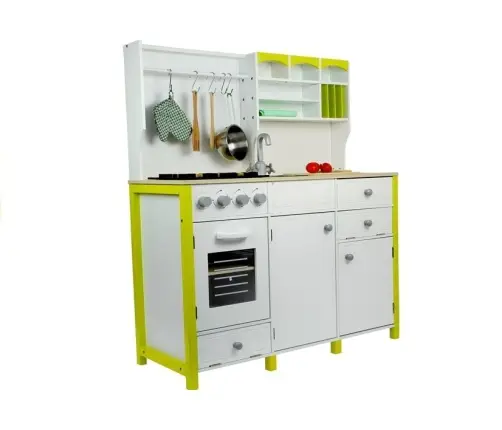Wooden Kitchen with an Oven and Accessories Green-White Wooden Kitchen with an Oven and Accessories Green-White
