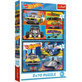 Puzzle - 2x70 - Cars - Hot Wheels Trefl 34442