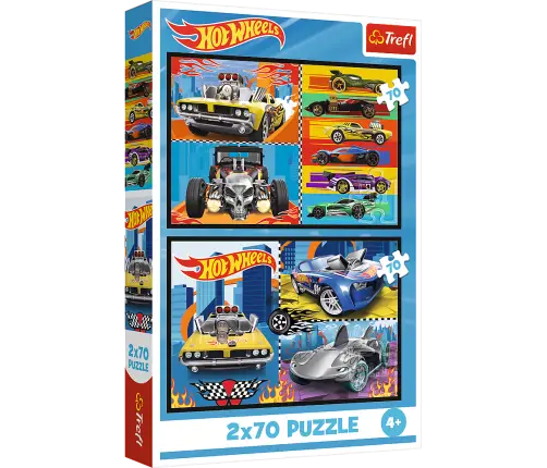 Puzzle - 2x70 - Cars - Hot Wheels Trefl 34442