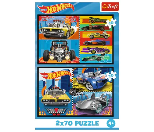 Puzzle - 2x70 - Cars - Hot Wheels Trefl 34442