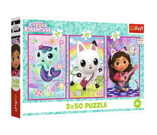 Puzzle 3x50 - Meet Gabby and the Gabbys Dollhouse Trefl 34876