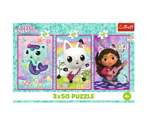Puzzle 3x50 - Meet Gabby and the Gabbys Dollhouse Trefl 34876