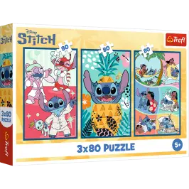 Puzzle - 3x80 - Stitch World Trefl 34885