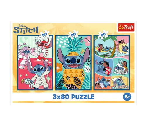 Puzzle - 3x80 - Stitch World Trefl 34885