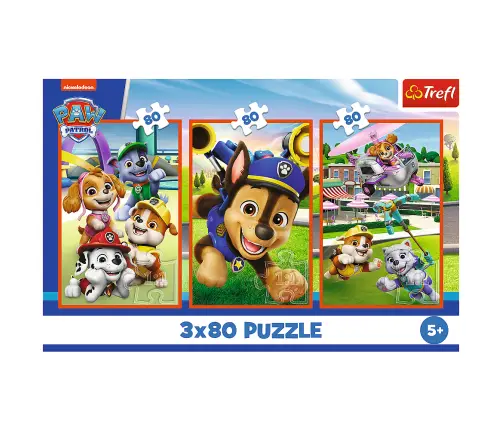 Puzzle - 3x80 - Dog Pack Paw Patrol Trefl 34886 Puzzle - 3x80 - Dog Pack Paw Patrol Trefl 34886
