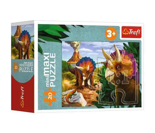 Puzzle - miniMaxi - Discover the world of dinosaurs - Trefl 56036
