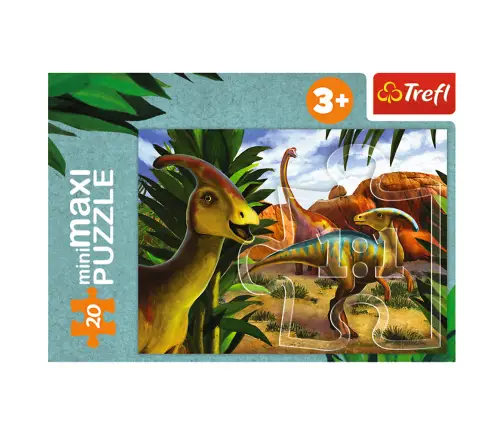 Puzzle - miniMaxi - Discover the world of dinosaurs - Trefl 56036