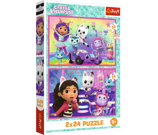 Puzzle - 2x24 - Fun with Gabby - Universal Gabbys Dollhouse Trefl 34433