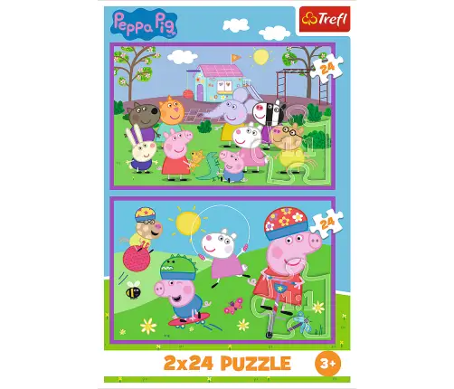 Puzzle - 2x24 - Peppa on the playground - Peppa Pig 34435