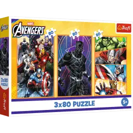 Puzzle - 3x80 - Days full of action - Disney Marvel The Avengers Trefl 34883